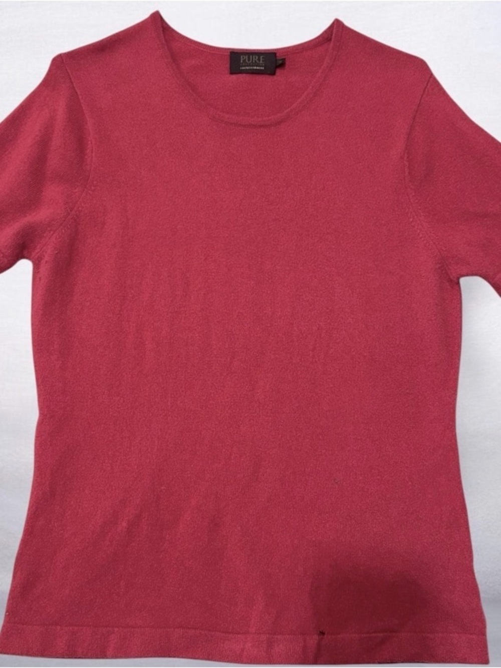 Pure Collection Cashmere Crew Neck Short Sleeve Sweater Size 16